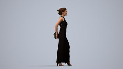 scanned 3D woman formal formalaffairs, photogrammetry people for Enscape and V-Ray, side view render