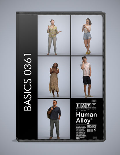 3D people models standing bundle, 5 scanned humans for 3ds Max rendering