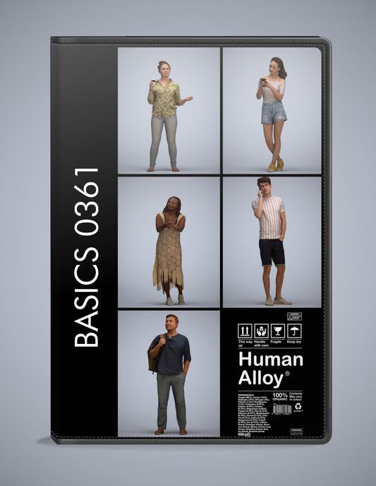 3D people models standing bundle, 5 scanned humans for 3ds Max rendering
