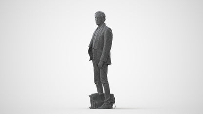 realistic 3D human man business standing, archviz people FBX OBJ for Blender, square thumbnail