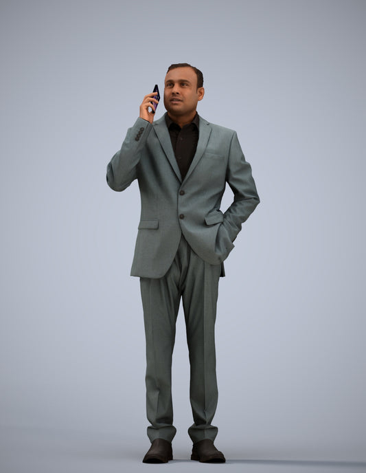 3D scanned man business, photorealistic archviz people for Enscape and SketchUp