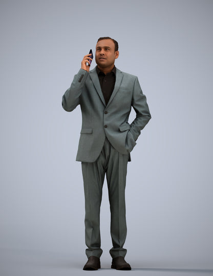 3D scanned man business, photorealistic archviz people for Enscape and SketchUp