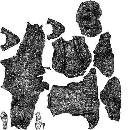 3D scanned man walking business, photorealistic archviz people for Enscape and SketchUp, wireframe top-down view