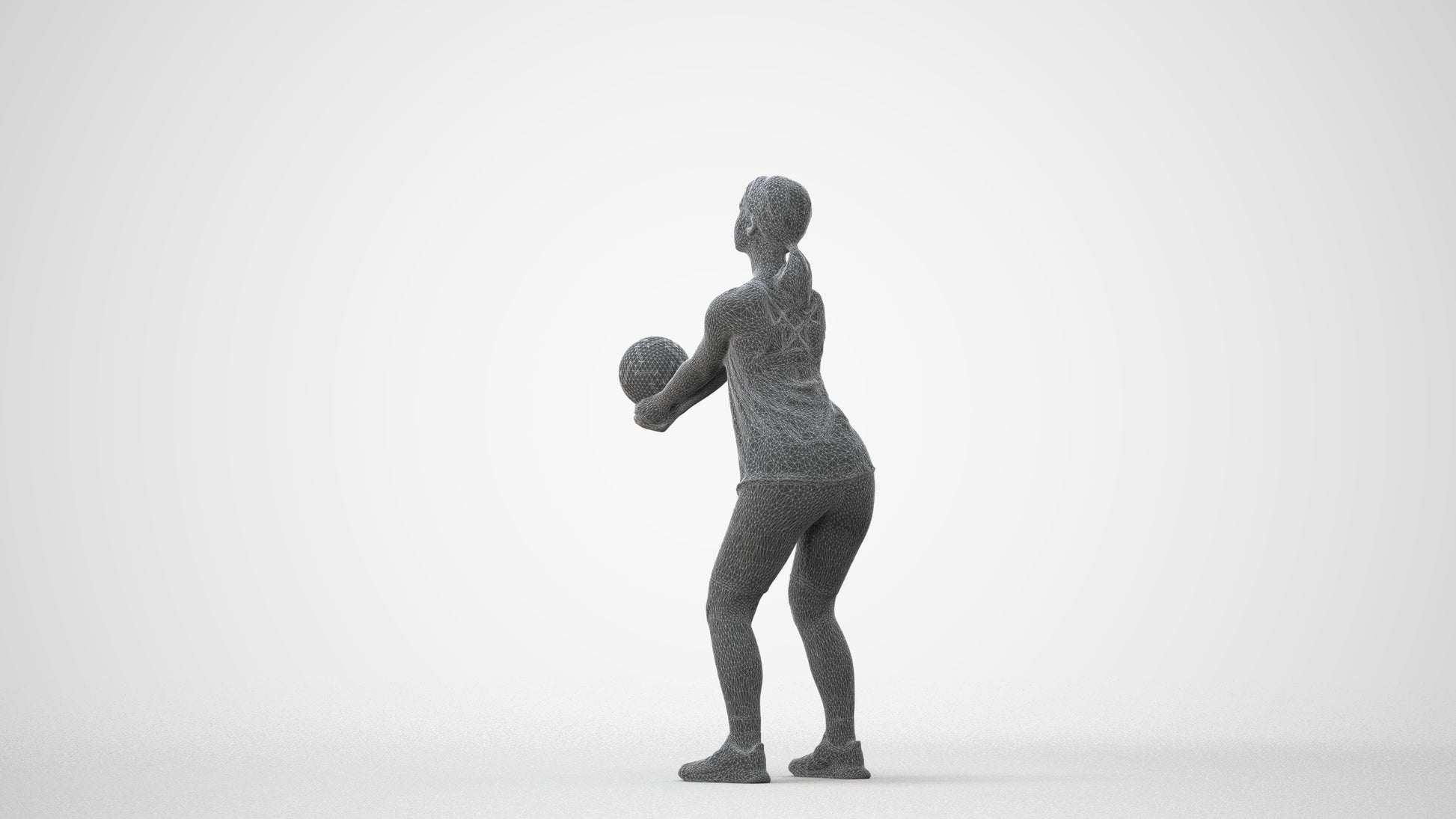 photogrammetry 3D girl sport, realistic human model archviz FBX, square thumbnail