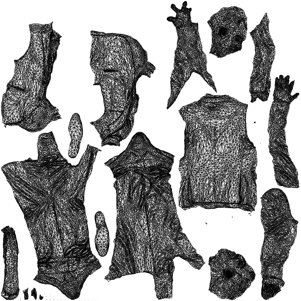 realistic 3D senior man business, scanned archviz people for Blender and 3ds Max, wireframe top-down view