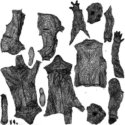 realistic 3D senior man business, scanned archviz people for Blender and 3ds Max, wireframe top-down view