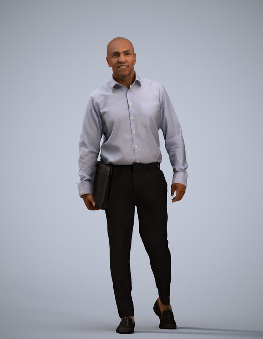 3D scanned man business, photorealistic archviz people for Enscape and SketchUp