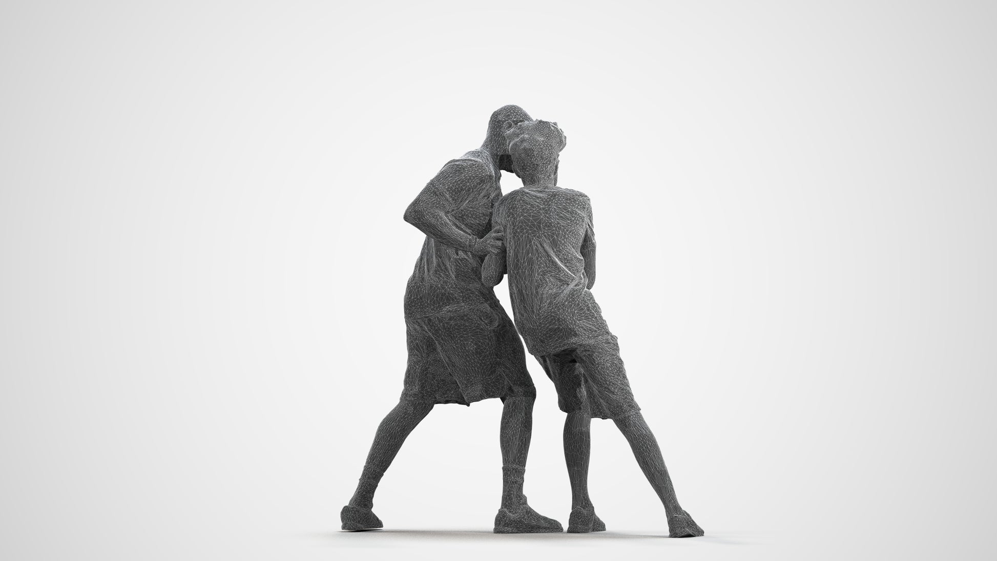 3D people model boy casual kids, scanned human for 3ds Max rendering, wireframe front view