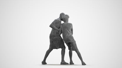 3D people model boy casual kids, scanned human for 3ds Max rendering, wireframe front view