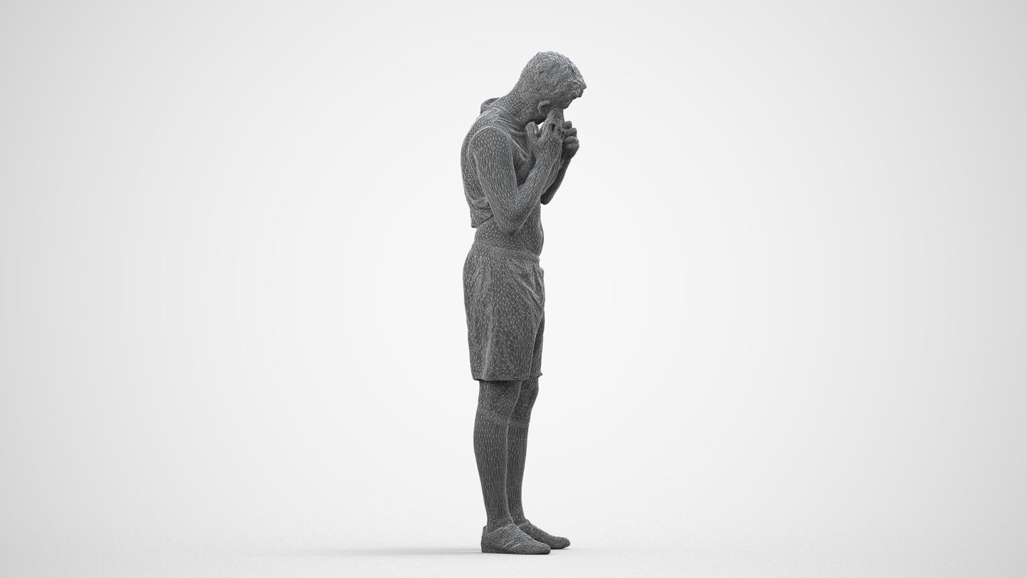 realistic 3D human man sport, archviz people FBX OBJ for Blender, wireframe side view