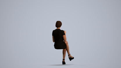 realistic 3D people woman business sitting, render-ready for V-Ray and Corona, FBX OBJ, front view render