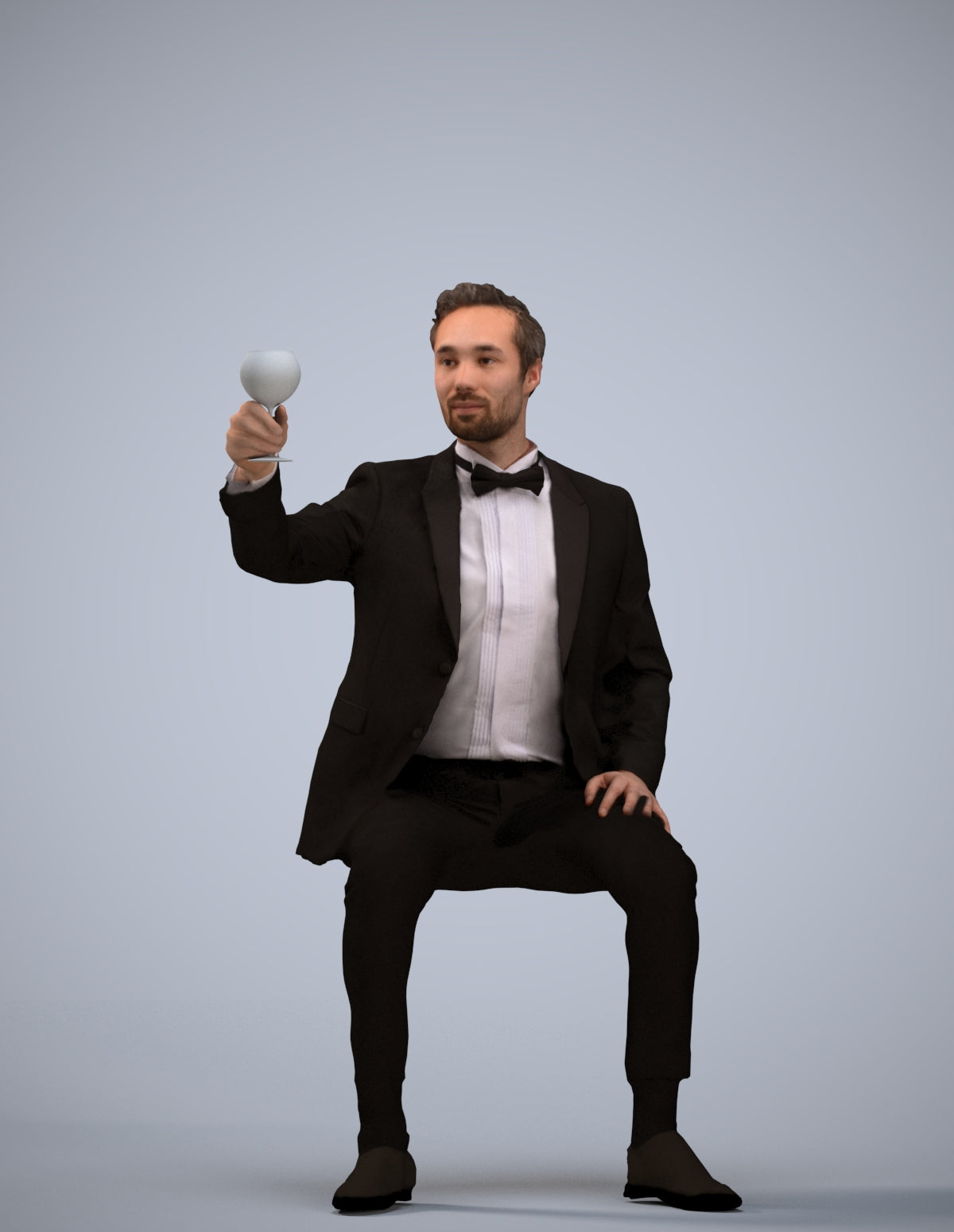 realistic 3D man formal formalaffairs, scanned archviz people for Blender and 3ds Max