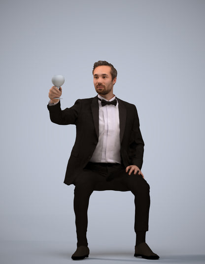 realistic 3D man formal formalaffairs, scanned archviz people for Blender and 3ds Max