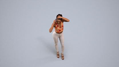 photogrammetry 3D woman casual standing, realistic human model archviz FBX, back view render