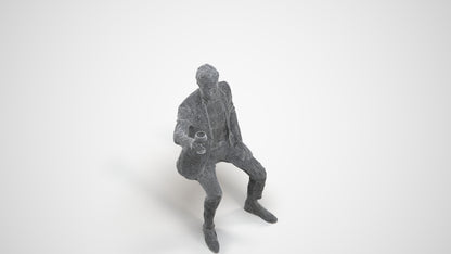 realistic 3D man formal formalaffairs, scanned archviz people for Blender and 3ds Max, wireframe three-quarter view