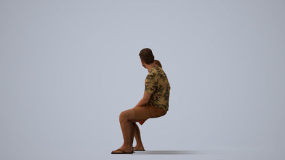 photogrammetry 3D boy kids, realistic human model archviz FBX, three-quarter view render