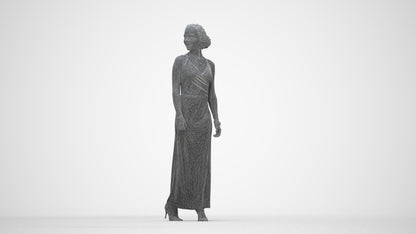 3D people model woman formal formalaffairs, scanned human for 3ds Max rendering, wireframe back view