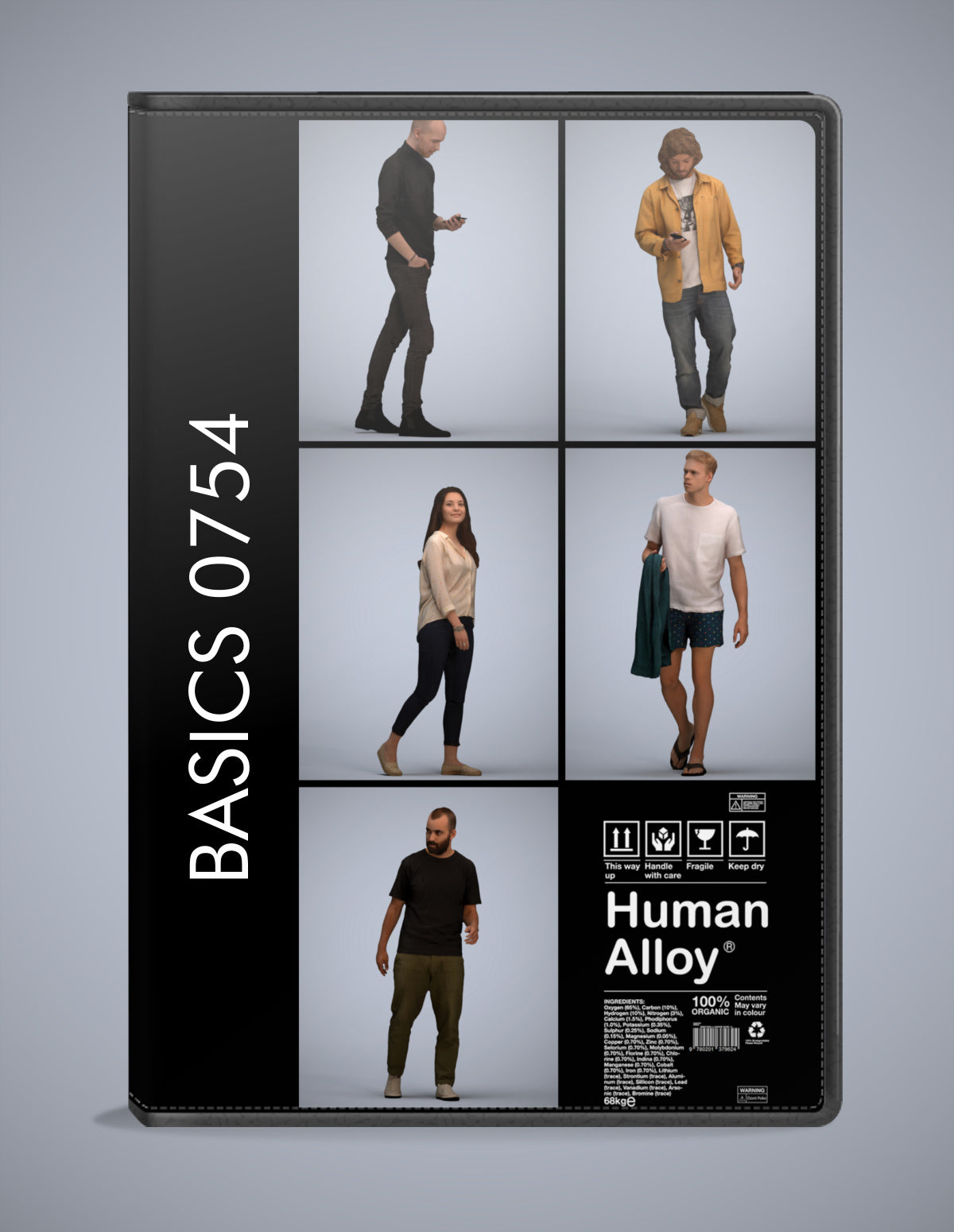5 3D scanned people walking, photorealistic archviz pack for Enscape and SketchUp