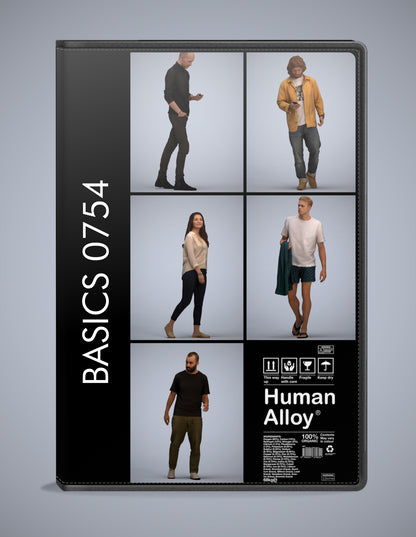 5 3D scanned people walking, photorealistic archviz pack for Enscape and SketchUp