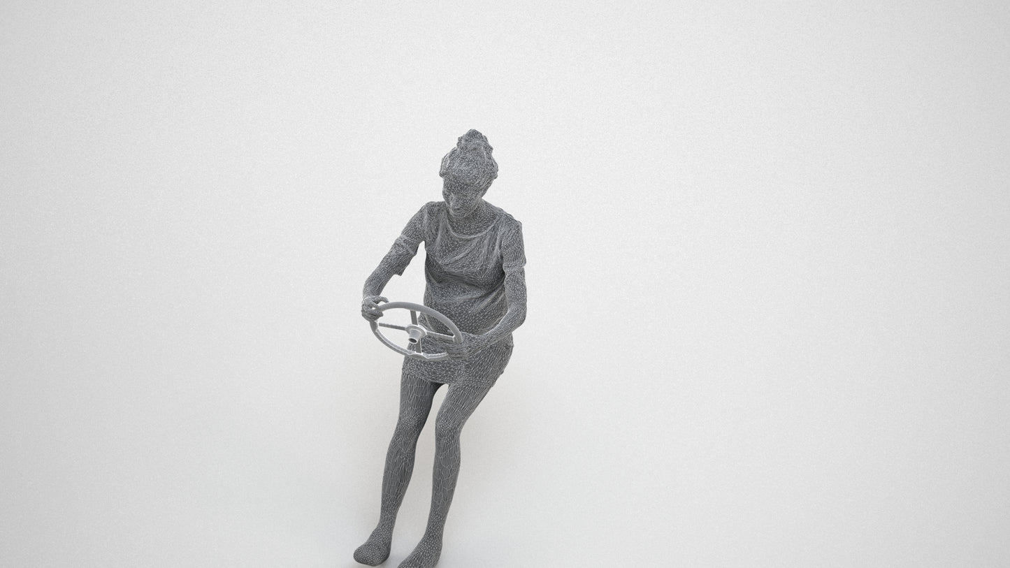 3D scanned boy driving casual, photorealistic archviz people for Enscape and SketchUp, wireframe three-quarter view