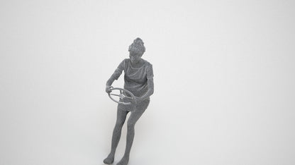 3D scanned boy driving casual, photorealistic archviz people for Enscape and SketchUp, wireframe three-quarter view