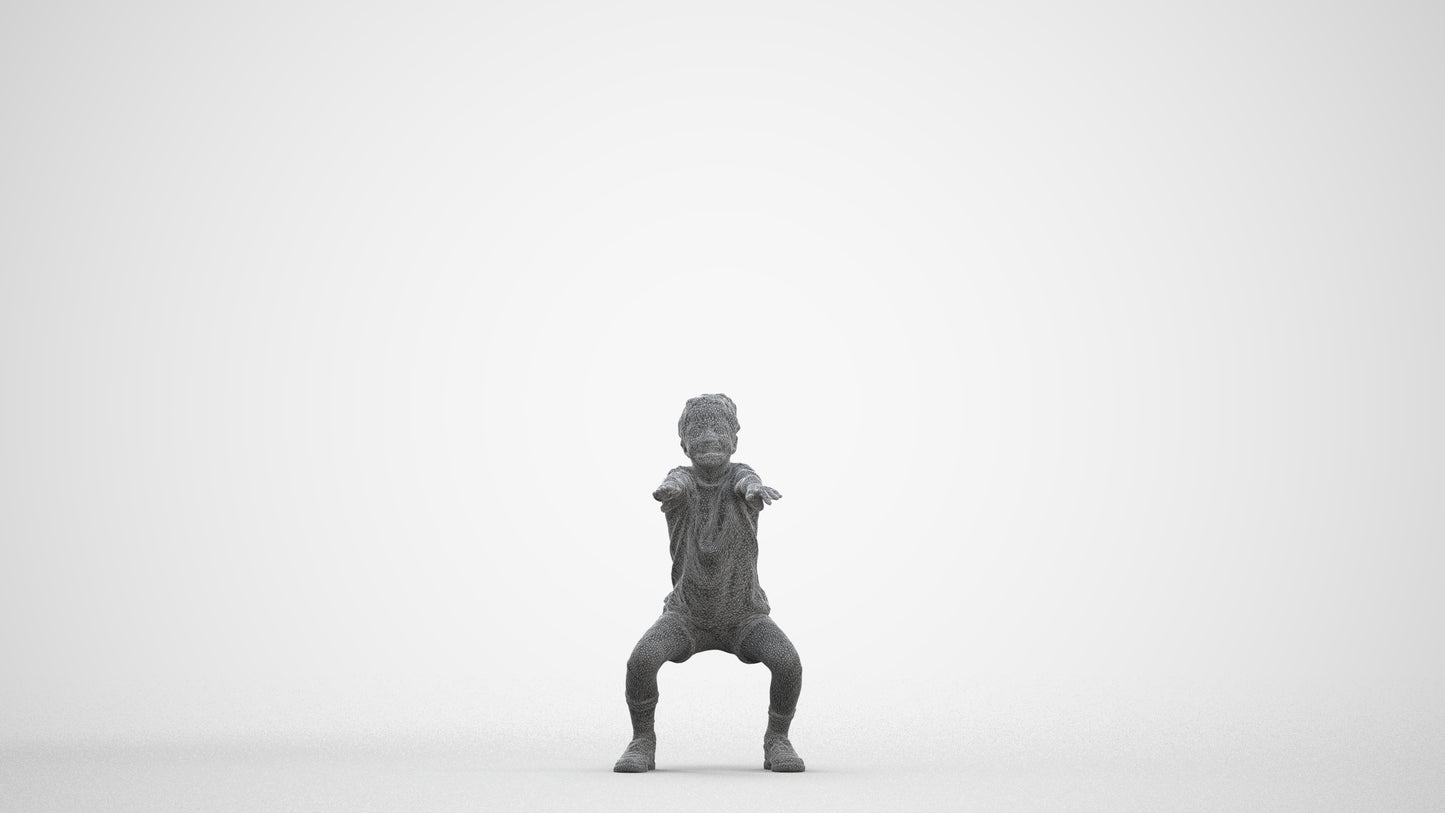 realistic 3D people girl casual kids, render-ready for V-Ray and Corona, FBX OBJ, three-quarter front view render