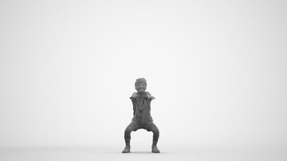 realistic 3D people girl casual kids, render-ready for V-Ray and Corona, FBX OBJ, three-quarter front view render