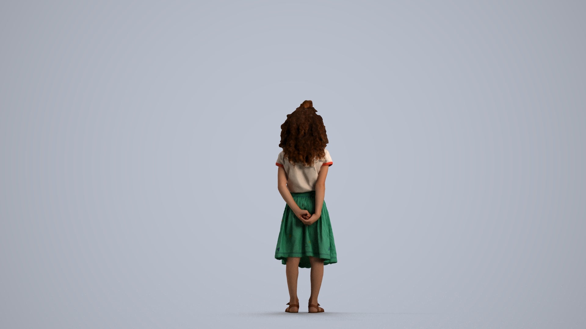 photogrammetry 3D girl casual kids, realistic human model archviz FBX, front view render