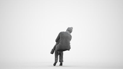 3D people model girl kids, scanned human for 3ds Max rendering, wireframe front view