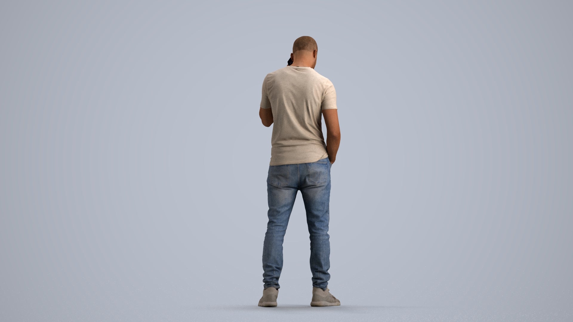 realistic 3D people man casual standing, render-ready for V-Ray and Corona, FBX OBJ, front view render