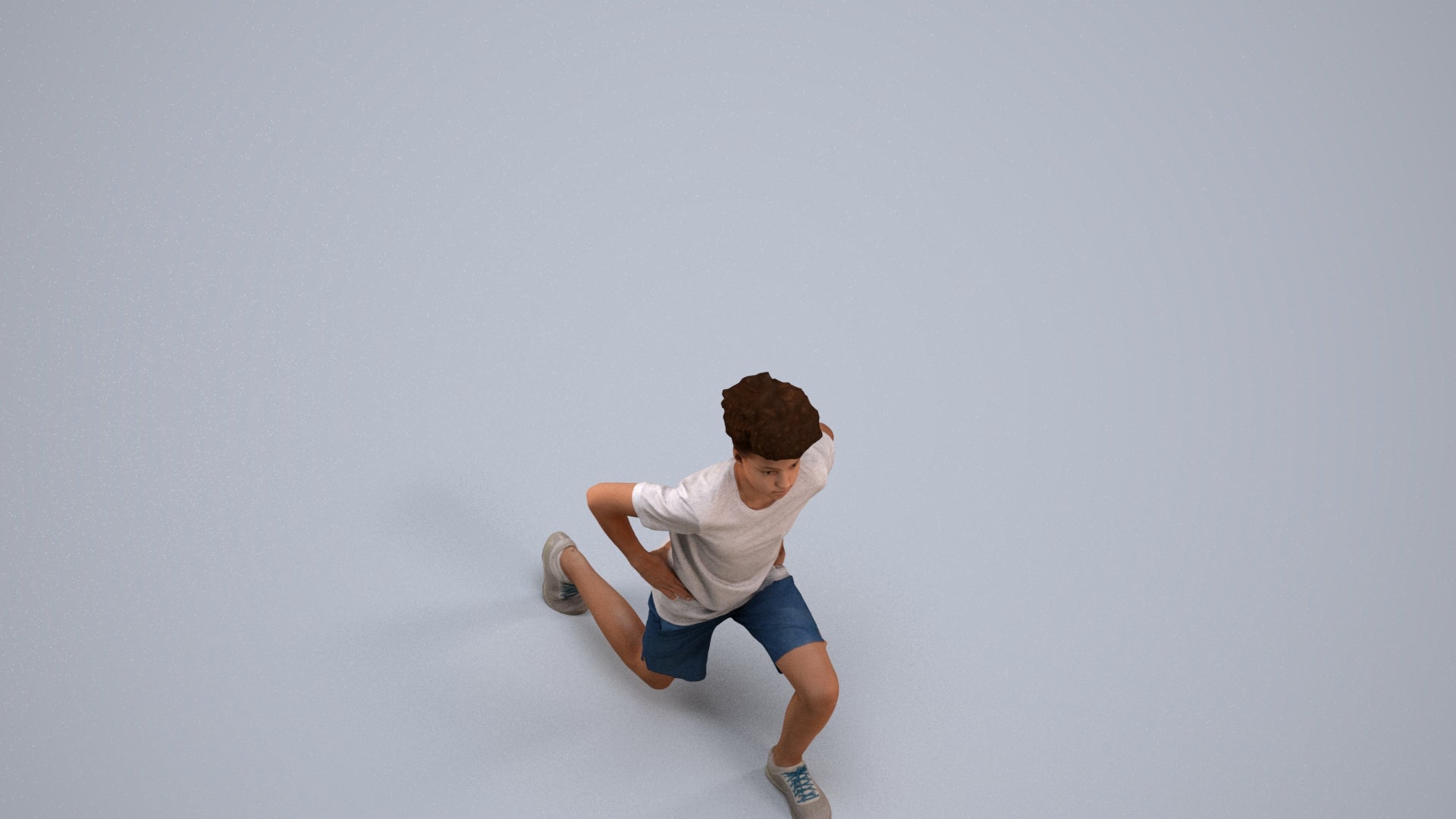 3D people model boy casual kids, scanned human for 3ds Max rendering, back view render