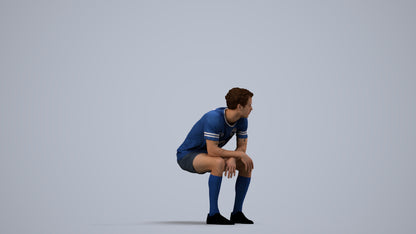 photogrammetry 3D man sport, realistic human model archviz FBX, side view render