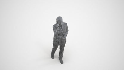 3D scanned woman business, photorealistic archviz people for Enscape and SketchUp, wireframe three-quarter view