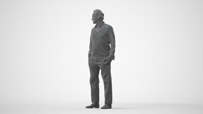 realistic 3D human man business standing, archviz people FBX OBJ for Blender, square thumbnail