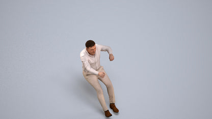 realistic 3D people man casual driving, render-ready for V-Ray and Corona, FBX OBJ, back view render