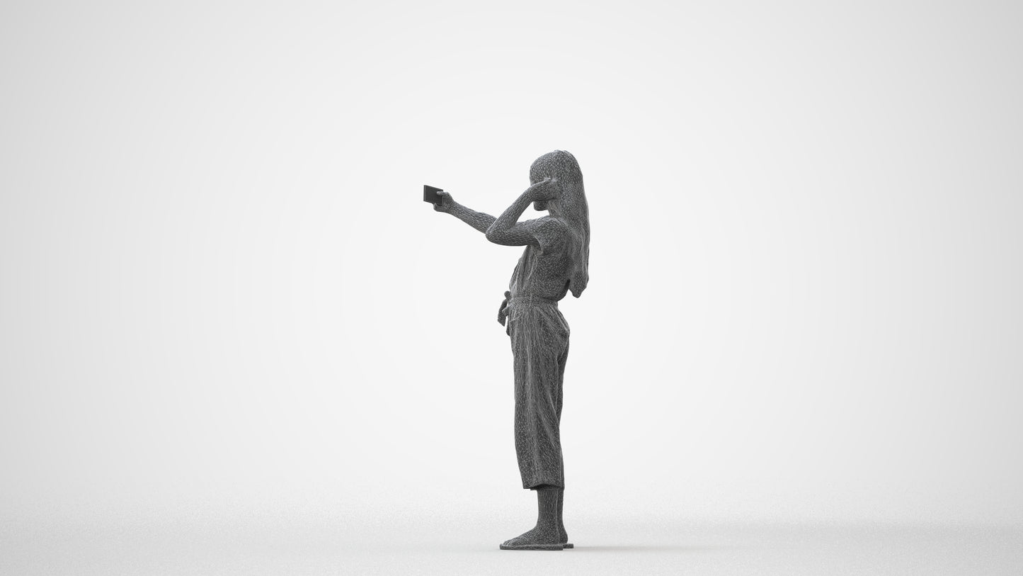 realistic 3D girl kids, scanned archviz people for Blender and 3ds Max, square thumbnail