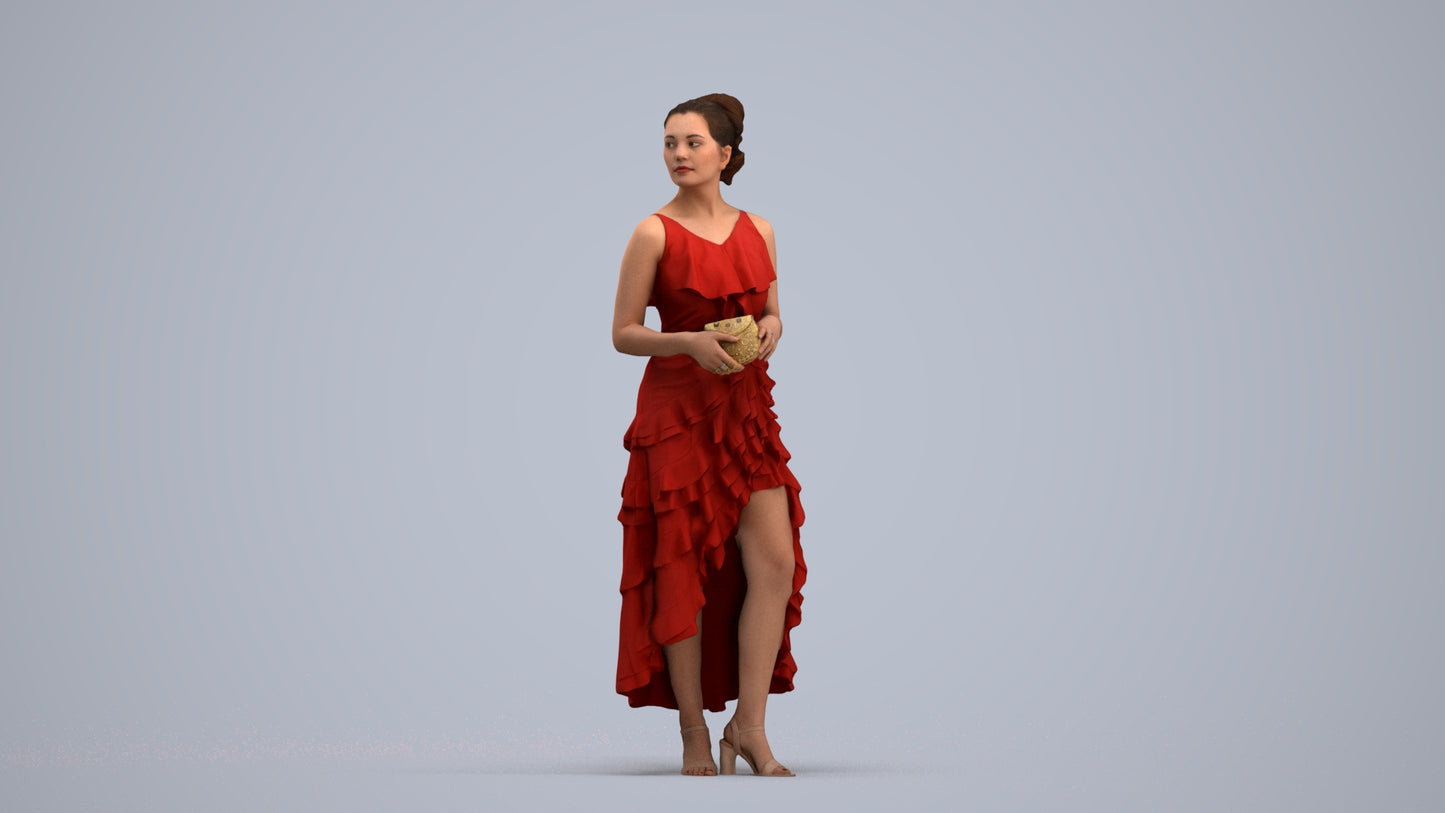 scanned 3D woman formal formalaffairs, photogrammetry people for Enscape and V-Ray, standing pose render