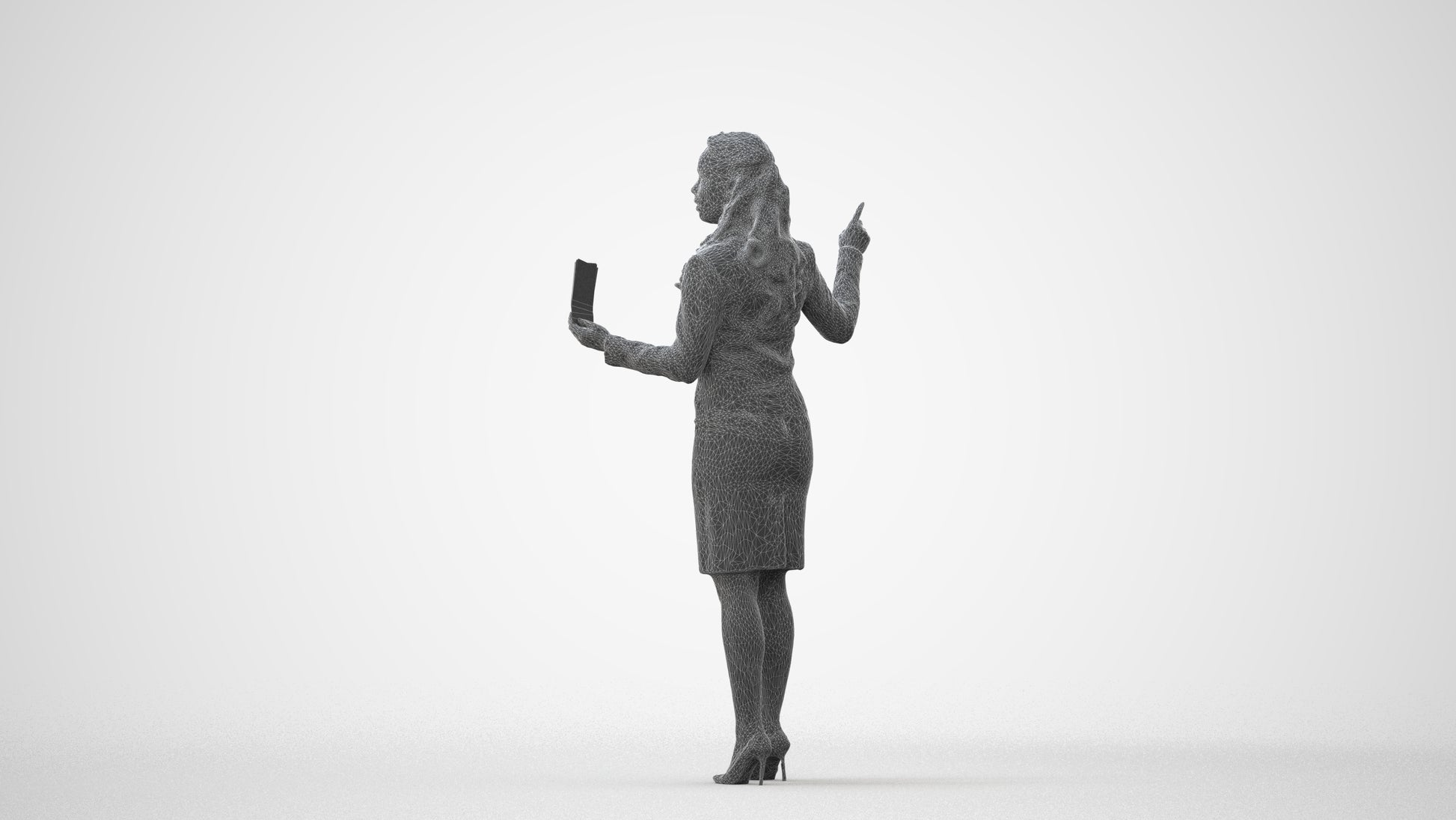 photogrammetry 3D woman business, realistic human model archviz FBX, square thumbnail