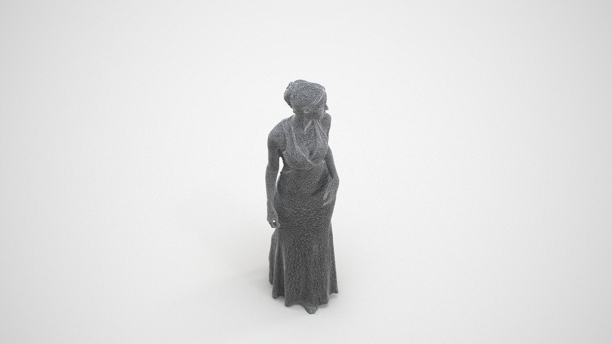 realistic 3D people woman formal formalaffairs, render-ready for V-Ray and Corona, FBX OBJ, wireframe three-quarter view
