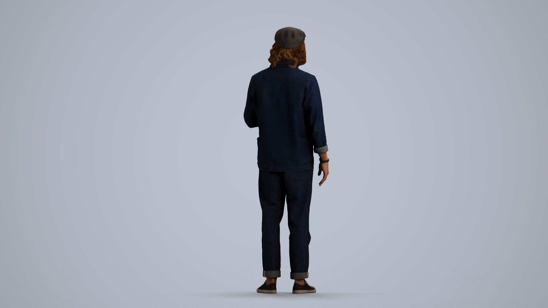 realistic 3D people man casual standing, render-ready for V-Ray and Corona, FBX OBJ, front view render