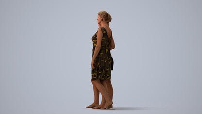3D people model woman casual couple, scanned human for 3ds Max rendering, three-quarter view render