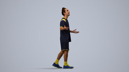 realistic 3D human man sport, archviz people FBX OBJ for Blender, side view render