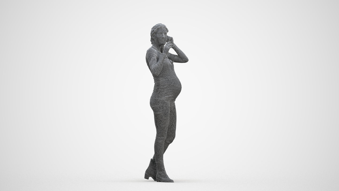 realistic 3D human woman casual walking, archviz people FBX OBJ for Blender, three-quarter front view render