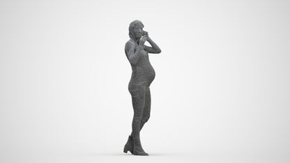 realistic 3D human woman casual walking, archviz people FBX OBJ for Blender, three-quarter front view render