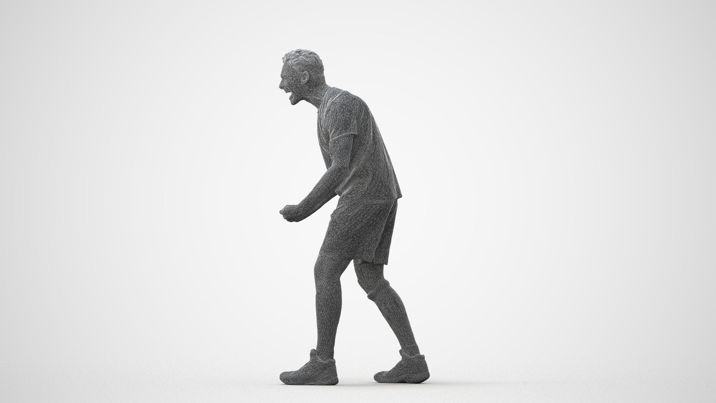 3D human model man sport, photogrammetry scanned person for archviz, square thumbnail