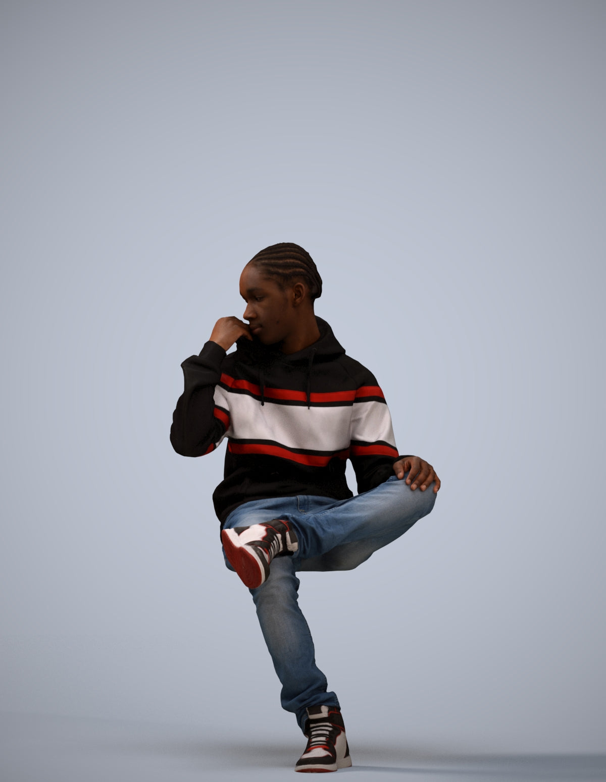 3D scanned boy kids casual, photorealistic archviz people for Enscape and SketchUp