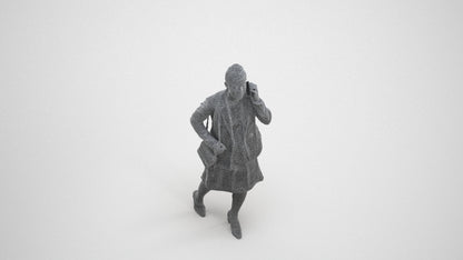photogrammetry 3D woman business, realistic human model archviz FBX, wireframe three-quarter view