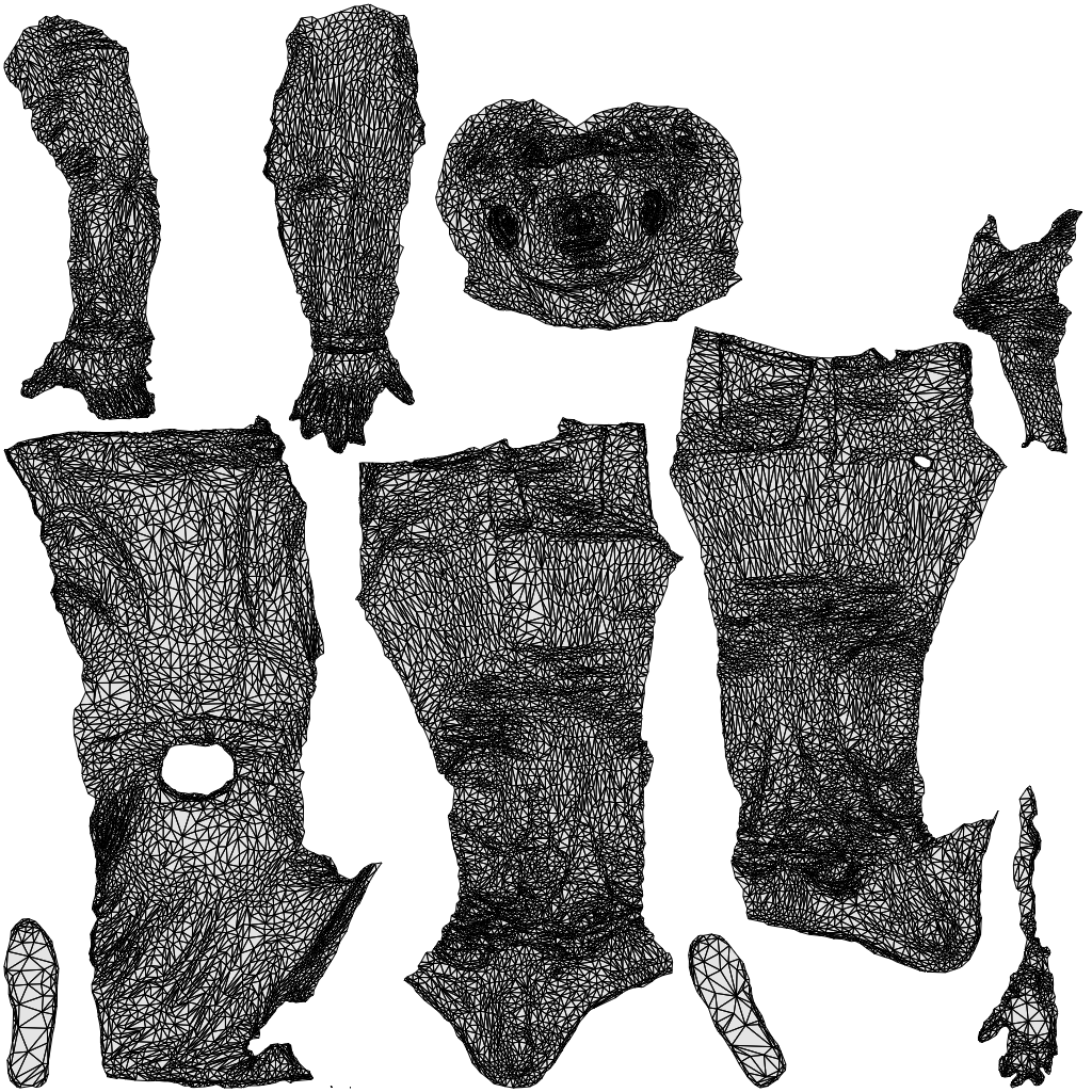 realistic 3D man casual standing, scanned archviz people for Blender and 3ds Max, wireframe top-down view