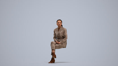 3D scanned woman business, photorealistic archviz people for Enscape and SketchUp, standing pose render