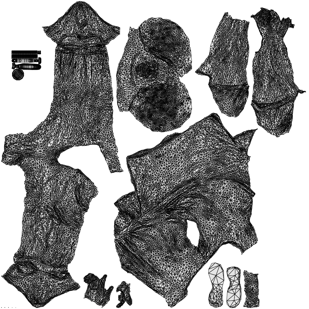 3D scanned man standing, photorealistic archviz people for Enscape and SketchUp, wireframe top-down view